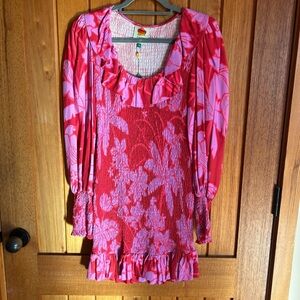 FARM Rio Red and Pink/purple Floral Dress